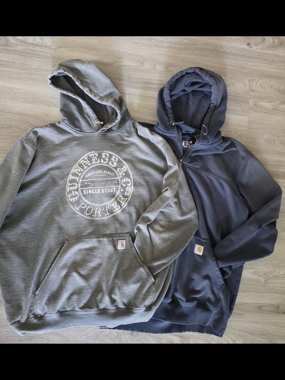 SOLD. Carhartt Men's Hoodies LOT OF 2 Sweatshirts - Gray and Navy